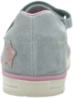 Leder-Ballerinas in Grau