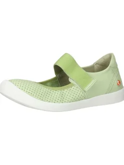 Leder-Ballerinas in Grün