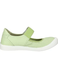 Leder-Ballerinas in Grün