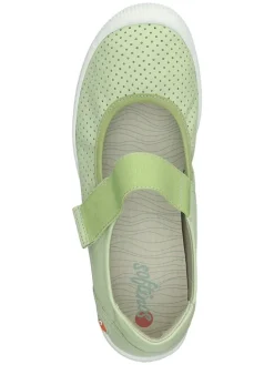 Leder-Ballerinas in Grün