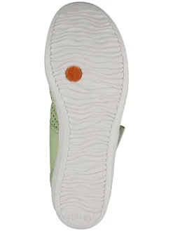 Leder-Ballerinas in Grün