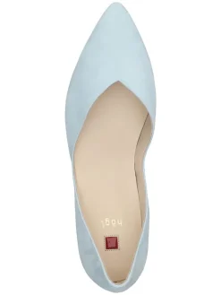 Leder-Ballerinas in Hellblau