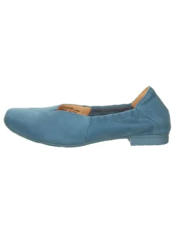 Leder-Ballerinas in Hellblau