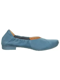 Leder-Ballerinas in Hellblau