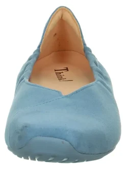 Leder-Ballerinas in Hellblau