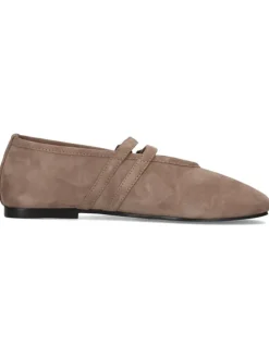 Leder-Ballerinas in Hellbraun