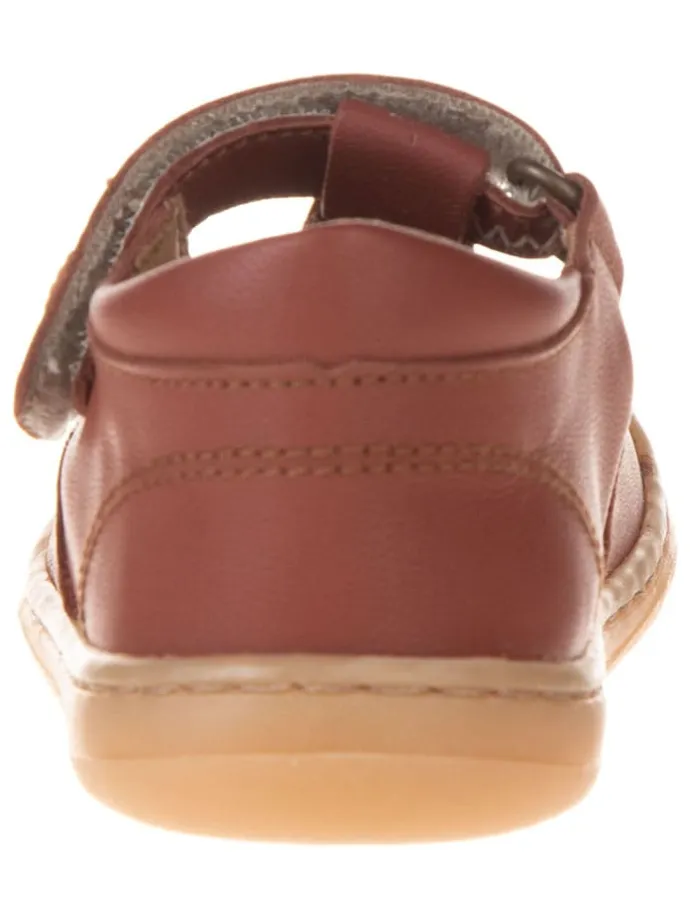 Leder-Ballerinas in Hellbraun