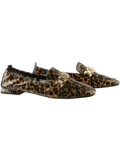 Leder-Ballerinas in Hellbraun/ Braun/ Schwarz