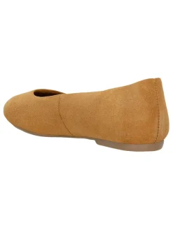 Leder-Ballerinas in Hellbraun