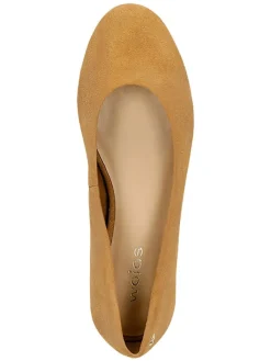 Leder-Ballerinas in Hellbraun