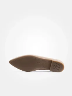 Leder-Ballerinas in Hellbraun