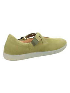 Leder-Ballerinas in Khaki