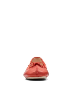 Leder-Ballerinas in Orange
