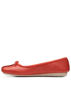Leder-Ballerinas in Orange