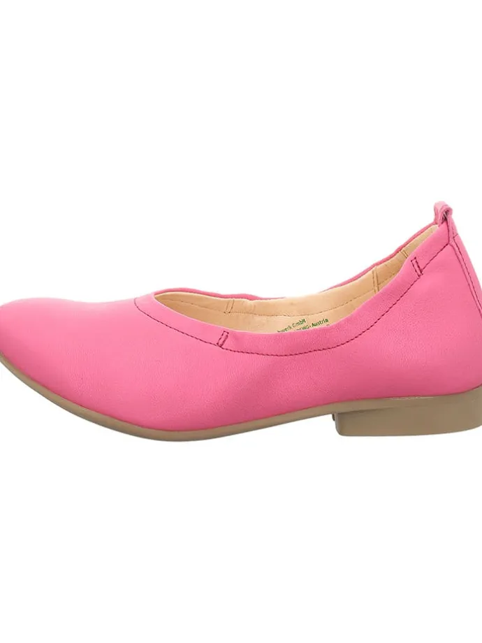 Leder-Ballerinas in Pink
