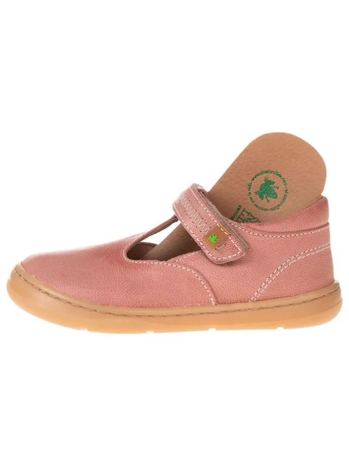 Leder-Ballerinas in Rosa