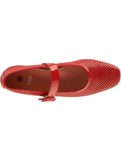 Leder-Ballerinas in Rot