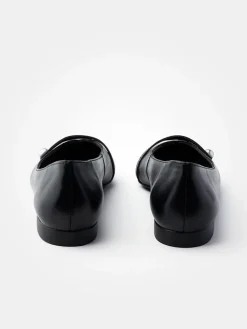 Leder-Ballerinas in Schwarz