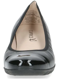 Leder-Ballerinas in Schwarz