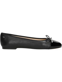 Leder-Ballerinas in Schwarz