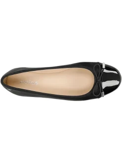 Leder-Ballerinas in Schwarz