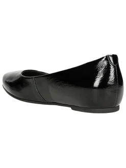 Leder-Ballerinas in Schwarz