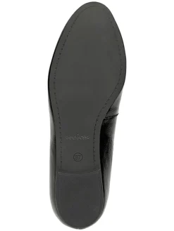 Leder-Ballerinas in Schwarz