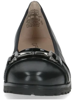 Leder-Ballerinas in Schwarz