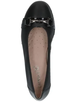 Leder-Ballerinas in Schwarz