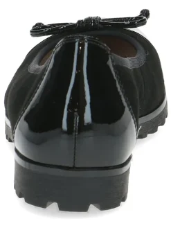 Leder-Ballerinas in Schwarz