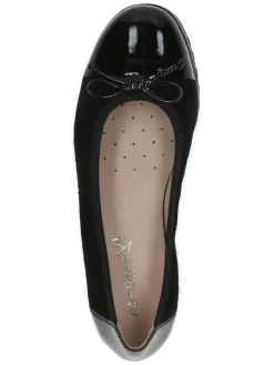 Leder-Ballerinas in Schwarz