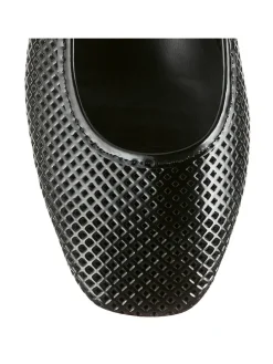 Leder-Ballerinas in Schwarz