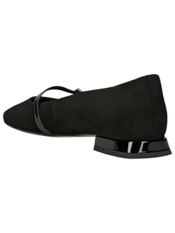 Leder-Ballerinas in Schwarz