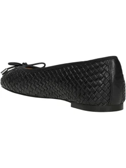 Leder-Ballerinas in Schwarz