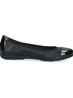 Leder-Ballerinas in Schwarz