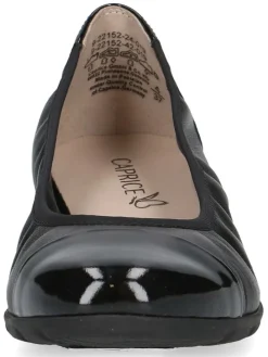 Leder-Ballerinas in Schwarz