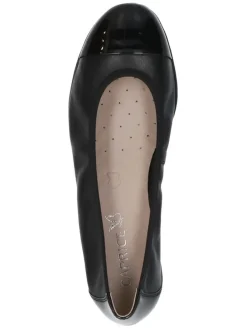 Leder-Ballerinas in Schwarz