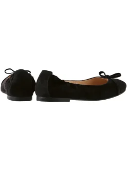 Leder-Ballerinas in Schwarz