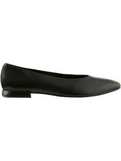 Leder-Ballerinas in Schwarz