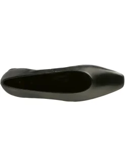 Leder-Ballerinas in Schwarz