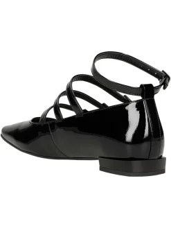 Leder-Ballerinas in Schwarz