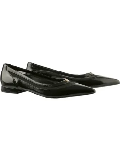 Leder-Ballerinas in Schwarz