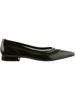Leder-Ballerinas in Schwarz