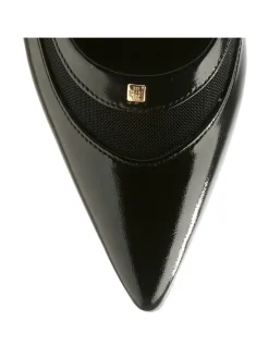 Leder-Ballerinas in Schwarz