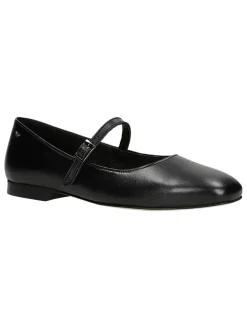 Leder-Ballerinas in Schwarz