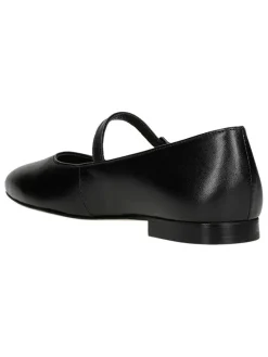 Leder-Ballerinas in Schwarz