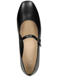 Leder-Ballerinas in Schwarz