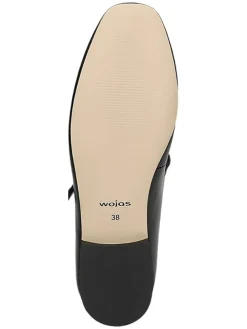 Leder-Ballerinas in Schwarz