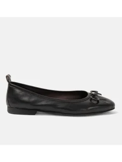 Leder-Ballerinas in Schwarz