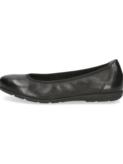 Leder-Ballerinas in Schwarz